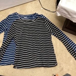 Two white striped tees